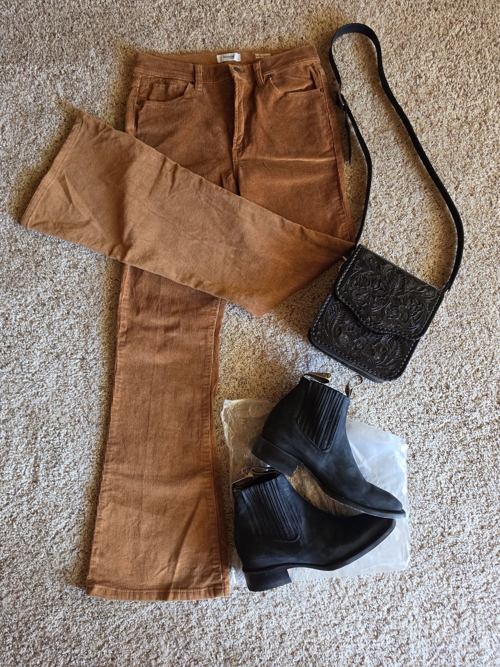 Kensie Brown Corduroy Boot Cut Pants